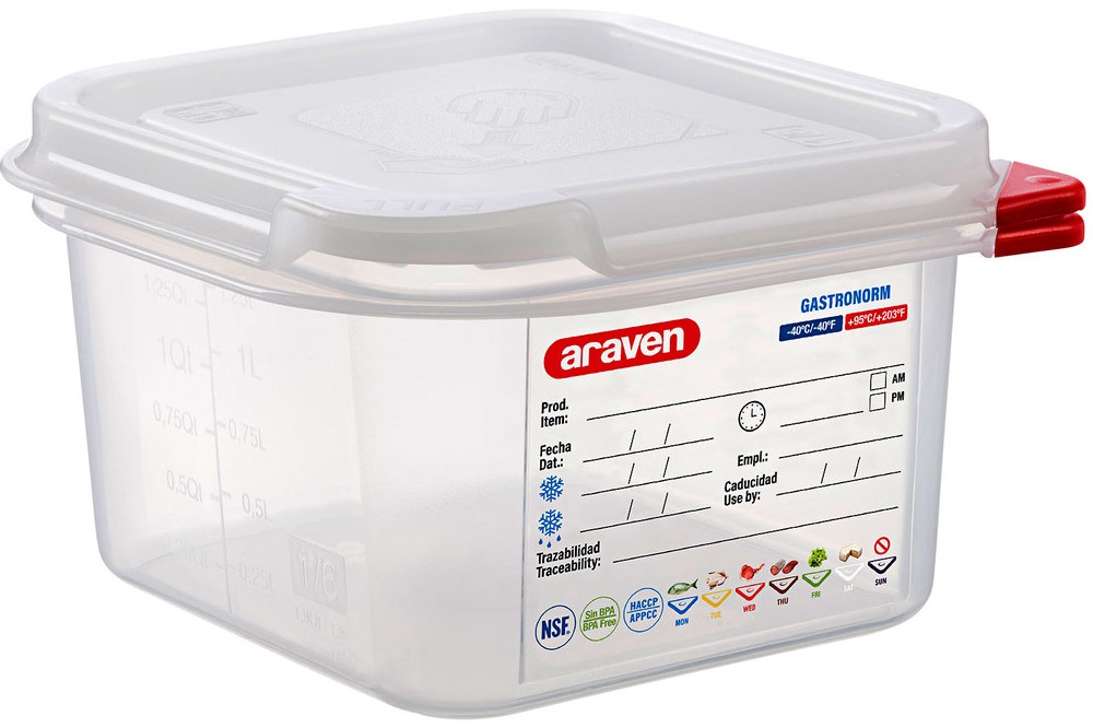 Conjunto de 6 Caixas Herm�ticas GN1/6 de 1,7L