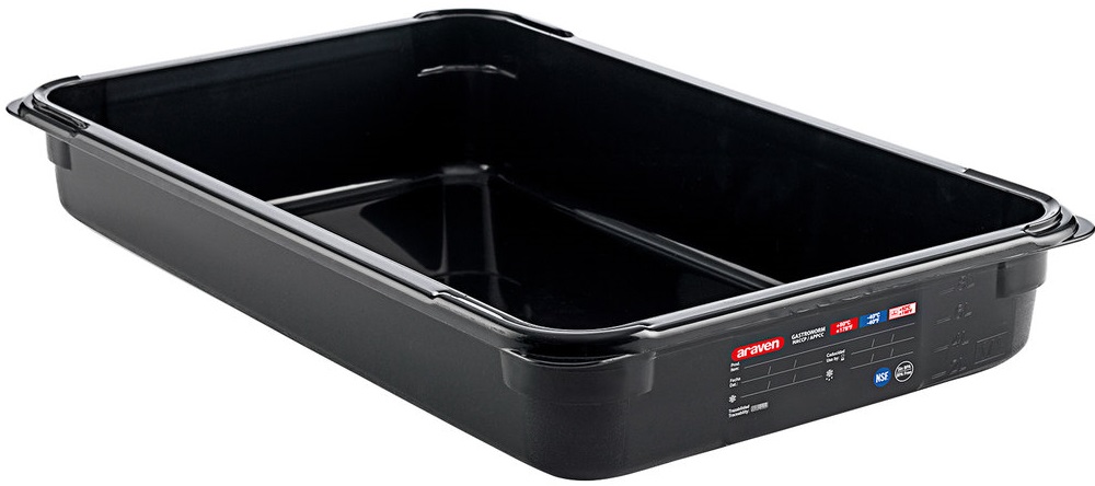 Conjunto de 6 Caixas Herm�ticas sem BPA em Preto GN1/1 de 8,35L